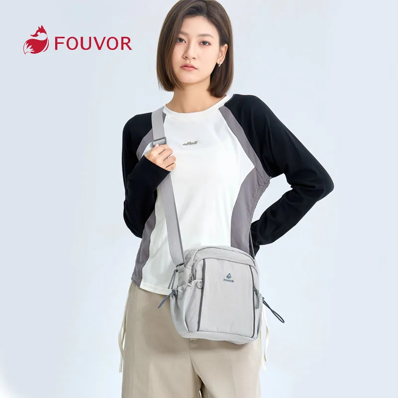 

Fouvor Small Crossbody Bag Zipper Multi-pocket Drawstring Convenient Phone Bag Adjustable Strap Resilience Shoulder Bag 3073-15
