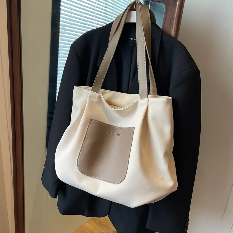 Bolso de lona sólido japonés para mujer, bolso de mano informal, versión coreana, versátil, Retro, de hombro, a la moda, nuevo