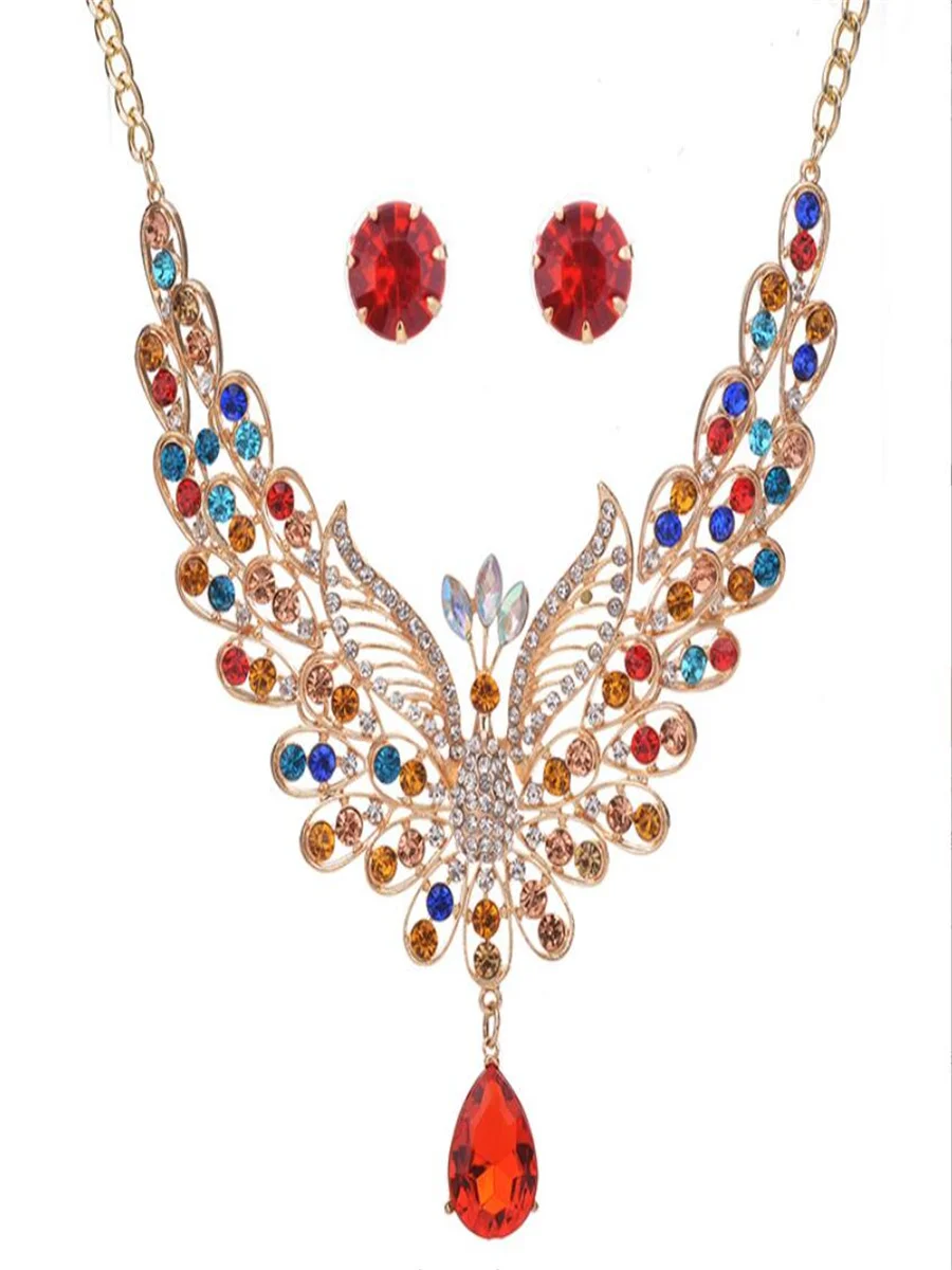 

Retro Palace colored imitation jewellery Peacock Necklace, fashion big-name hot drop pendant necklace