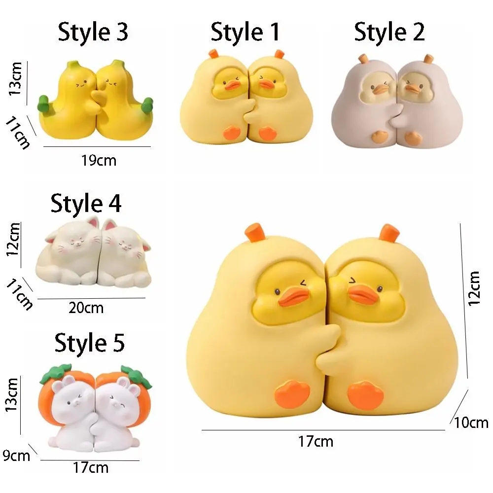 2pcs Resin Duck Shaped Book Stand Cute Multi-Functional Decorative Bookends Creative Modern Miniatures Figurine Home