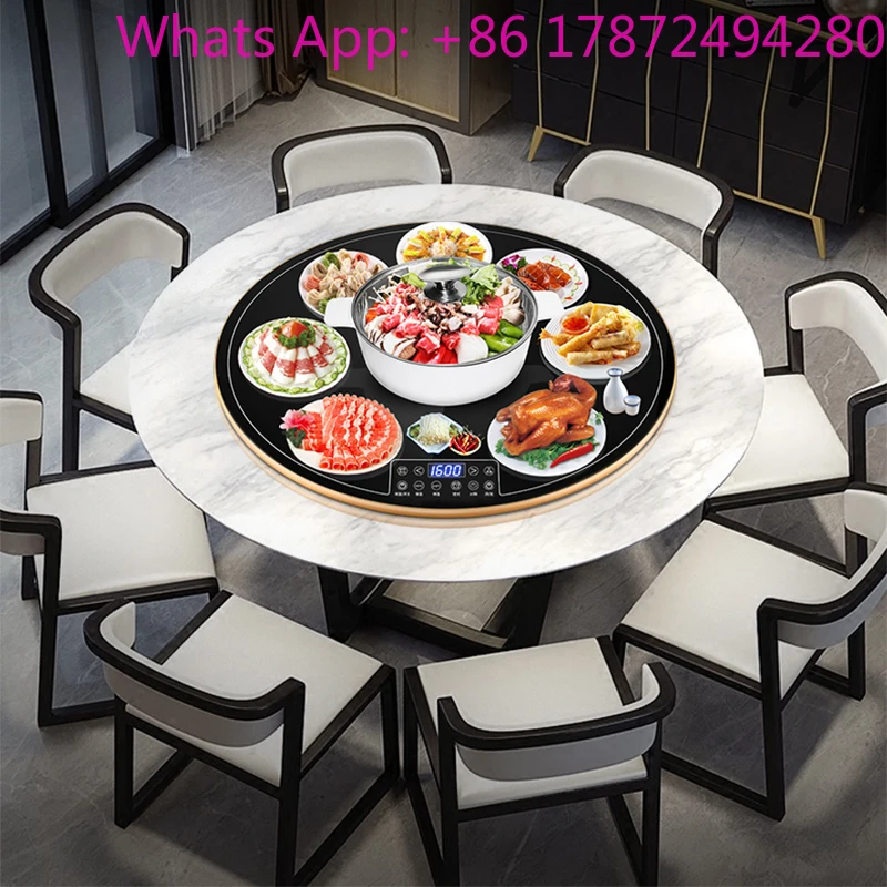 1600W Round Hot Pot Meal Insulation Board 65-120℃  Warming Dish Dining  Heat Preservation Heating Panel 80/70/60CM