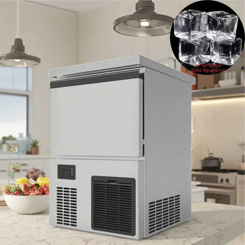 For 50x50x50mm Modular Electric Commercial Undercounter Ice Machine 40-50kg/day Capacity Stainless Steel Housing Full Dice