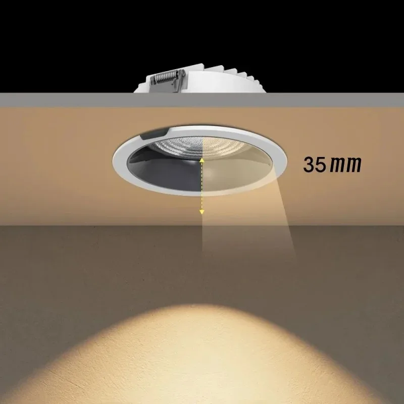 

Embedded Anti-Glare Smart LED Downlight 7W Tuya Zigbee Bluetoot DALI 0-10V 3CCT Dimmable 12W AC85-265V Whole-Home Smart Control