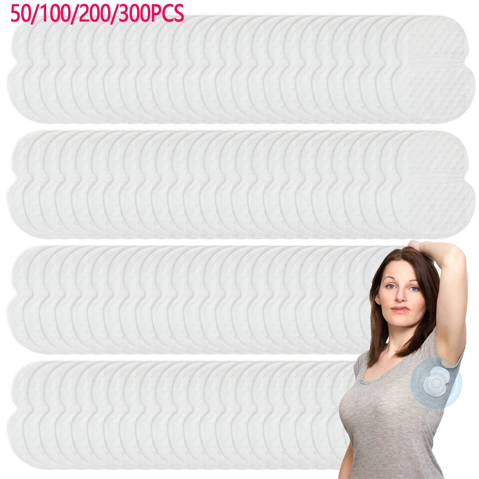 

50/100/300 шт. одноразовые подушечки для пота подмышек, впитывающие пот патчи, летние дезодоранты, нетканые подушечки, дышащие, ультратонкие