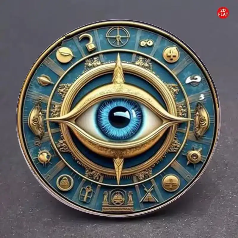 New Retro All Sight Devil's Eye Round Brooches Men Women Clothing Coat Jewelry Accessries