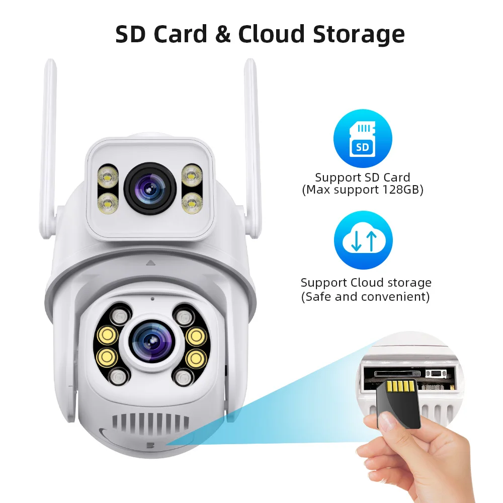 8MP Wifi Security Camera PTZ Dual Lens AI Auto Tracking Wireless CCTV Outdoor Surveillance Cameras IP Camera Night Vision iCSee