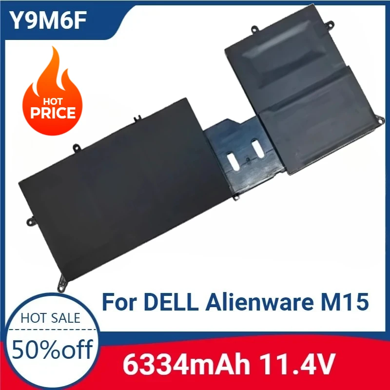

For Y9M6F 11.4V 6334mAh Laptop Replaceable Battery for DELL Alienware M15 M17 R2 P41E P87F ALW15M C7XD9 R4958W P41E001 P87F001