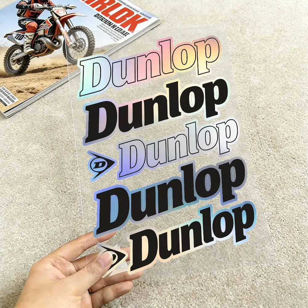 

Laser For DUNLOP Reflective Motorcycle Stickers Waterproof Vinyl Decals For Motorbike Helmet Fuel Tank Bike