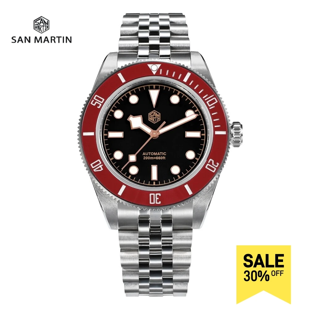 

San Martin New 40mm BB Diver Watch Top Brand Classic Mens Watches NH35 Automatic Mechanical Sapphire Waterproof Reloj SN0128