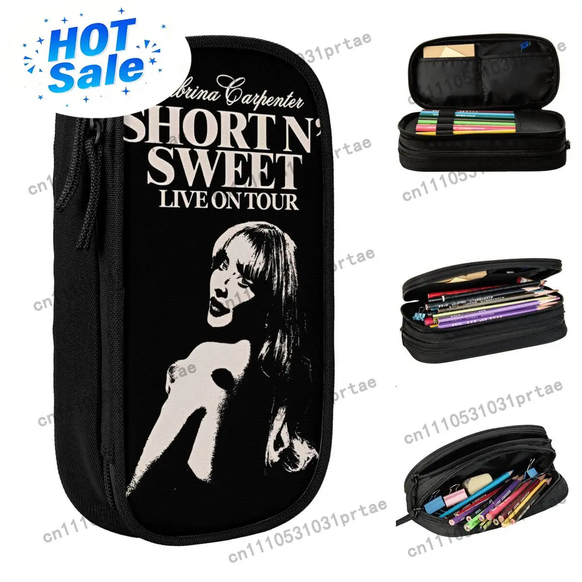 Short N Sweet Tour 2025 Sabrina Carpenter Merch Pen Box Large Capacity Accessories Pencil Bag Birthday Gift