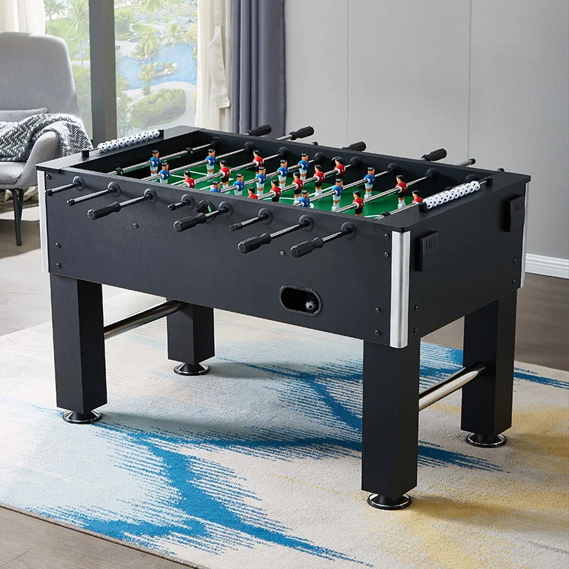 Indoor Football Machine 1.4m Large Adult Table Football Table Classic Black Soccer Table