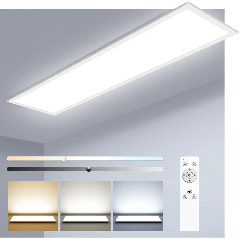 

Adjustable Color Temperature LED Panel Light, 31.4x9.8, 36W 3800LM, Dimmable for Ceiling, Kitchen, Bedroom, Garage