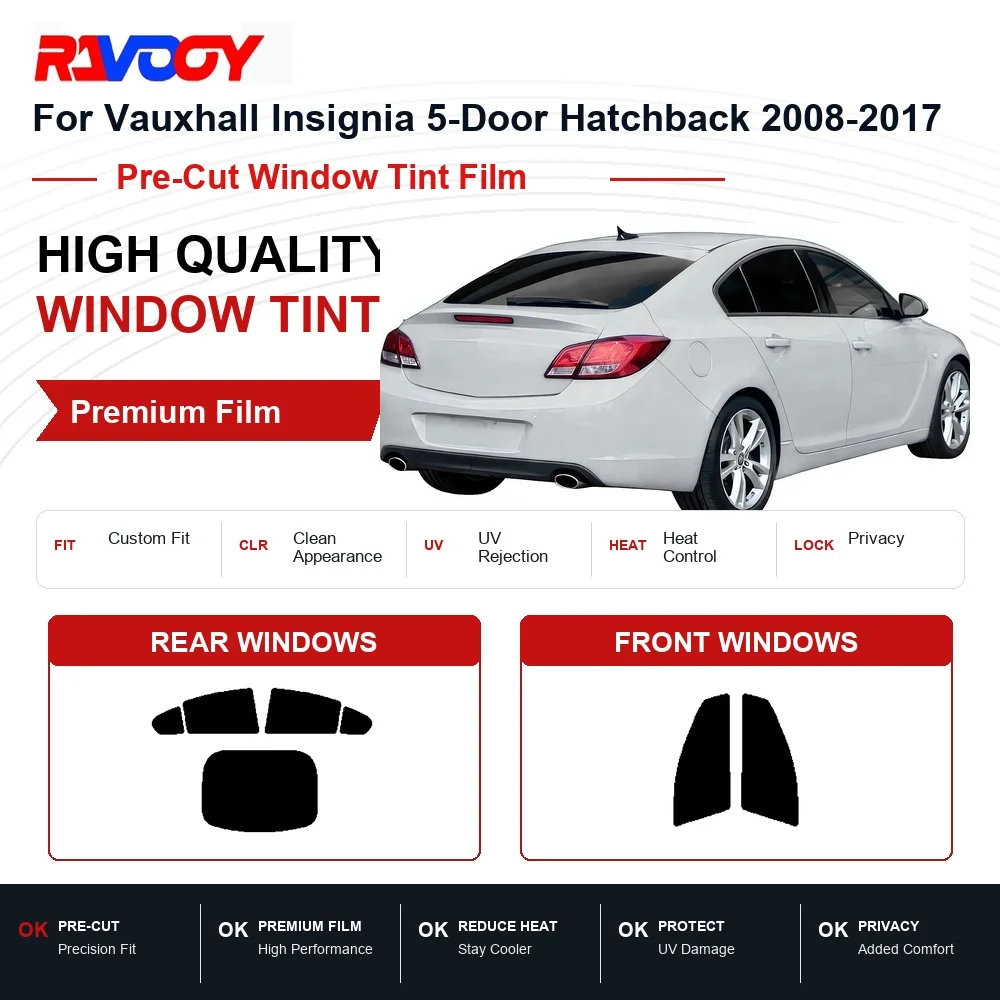Premium Pre-Cut Window Tint For Vauxhall Insignia 5-Door Hatchback 2008-2017 Front & Rear Windows UV Heat Rejection Privacy Film