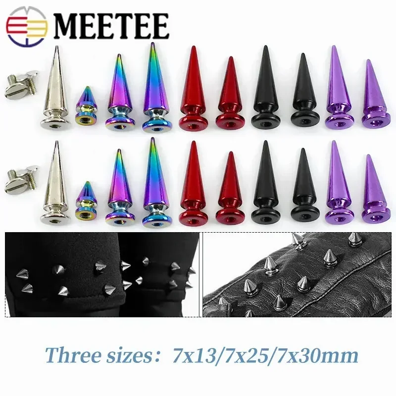 10/20/40Pcs Metal Nails Rivet Bag Shoes Spikes Cone Studs Screwback Garment Decoration Button Handcraft DIY Leather Accessories