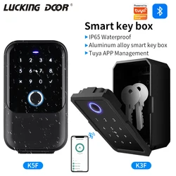 Waterproof Key Safe Box Fingerprint Storage Secret Key Safety Box Support Tuya App TTlock Bluetooth to WiFi Hub Unlock Padlock