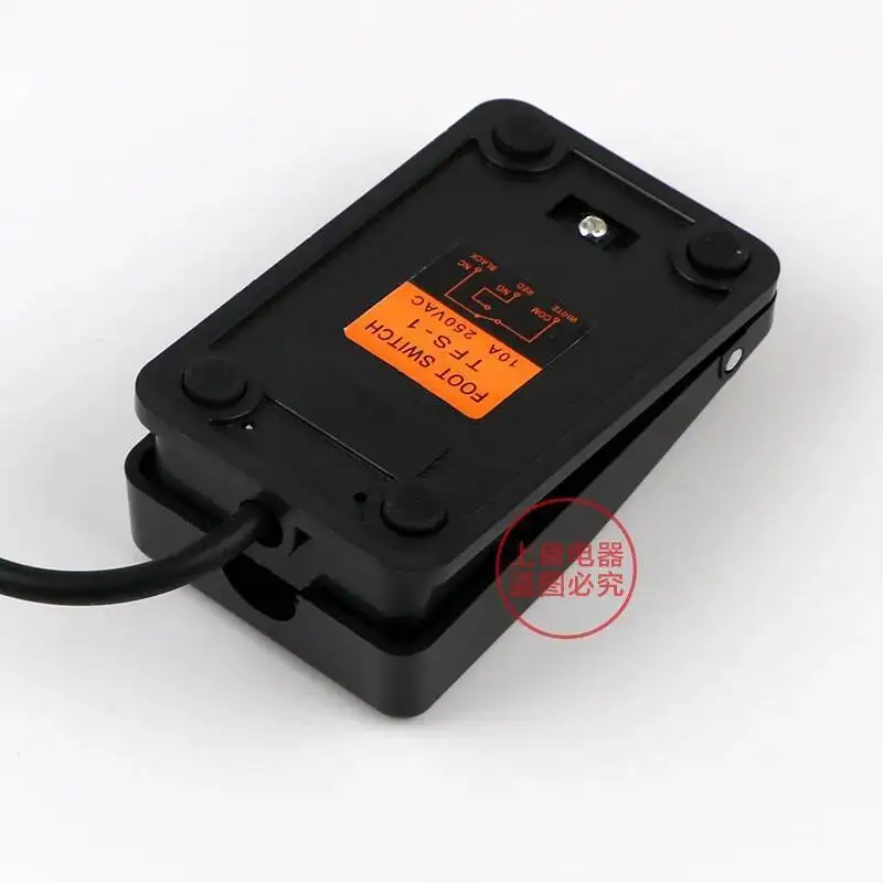 TFS-1 Metal Non-slip Momentary Electric Power Foot Pedal Switch 220V AC 10A Waterproof SPDT Black On Off 1NO1NC Footswitch