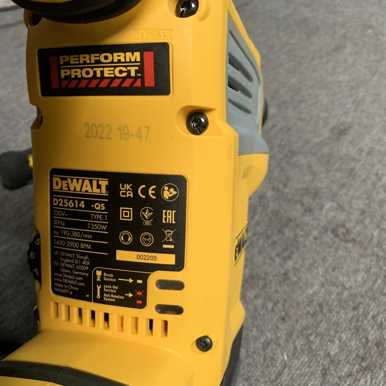 DeWalt 1-3/4 "ชุด SDS-MAX ค้อนหมุน D25614K 230V