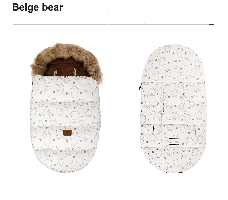 Kinderwagen Fußsack Outdoor Winter Baby Warm In Kinderwagen Abnehmbare Dicker Winddicht Pelz Kragen Baby Umschlag Kinderwagen Zubehör – Detail 17