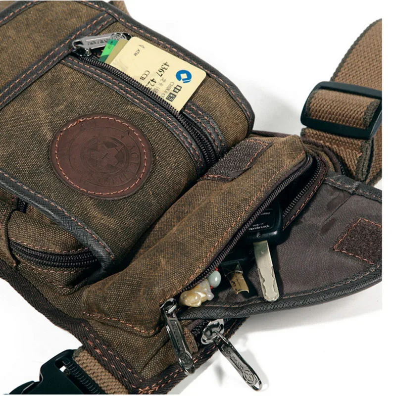 Canvas / Nylon Men's Drop Leg Bag for Men Waist Fanny Pack Belt Thigh Hip Bum Military Travel Motorcycle Messenger Shoulder Bag
