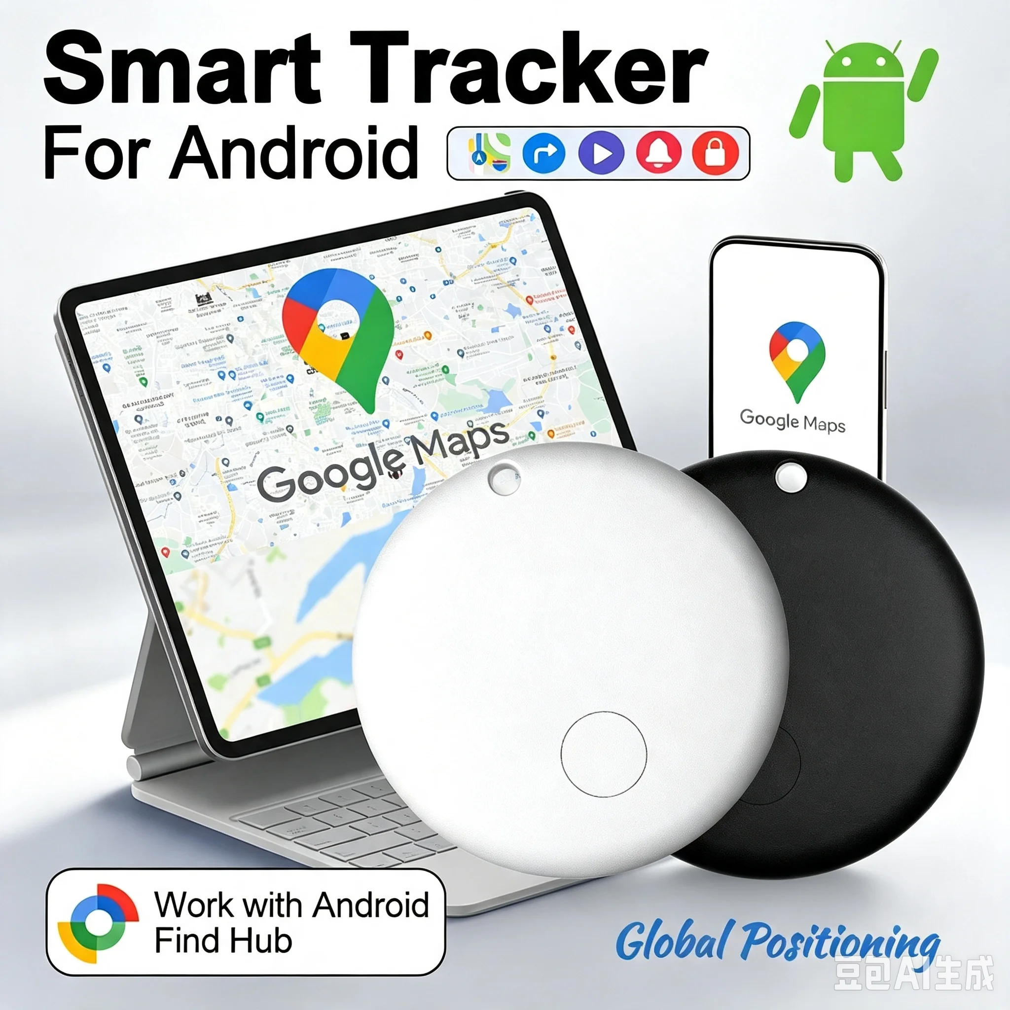 Smart GPS Tracker Works With google find my device tracker Pet Kids Luggage Key Tracking Global Accurate Positioning Bluetooth
