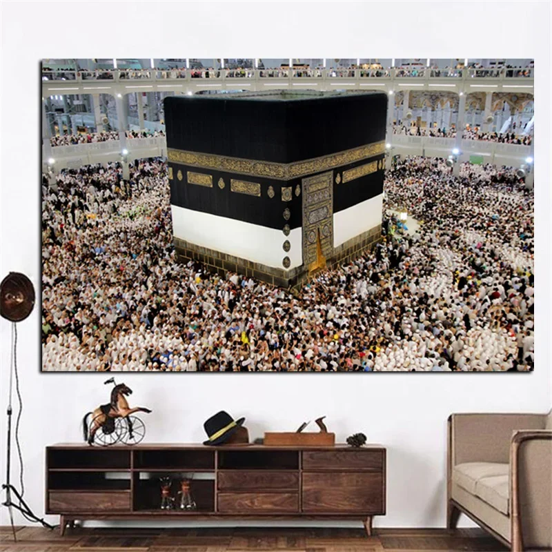 Posters and Prints of The Mecca Mosque Islamic Holy Land Muslim Kaaba Wall Art Canvas Painting Religious HomeDecoration Pictures