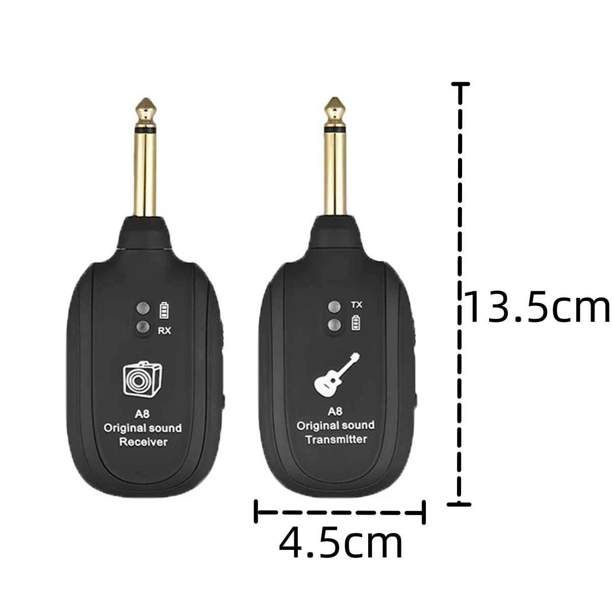 Wireless Guitar System Built in 4 Channels Wireless Guitar Transmitter Receiver for Electric Guitar Bass Violin