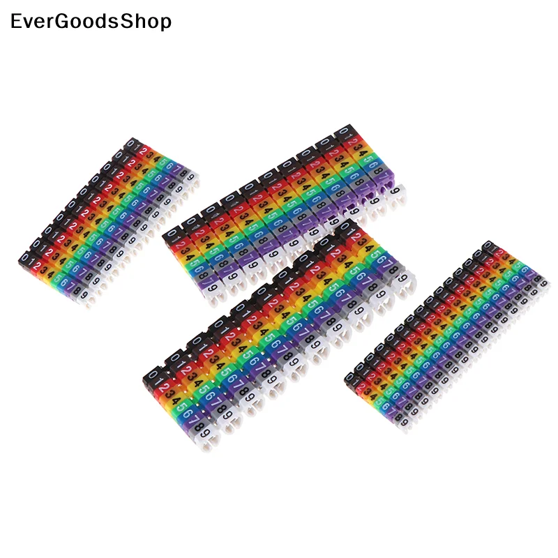 New 100/150pcs/lot Cable Markers Colourful C-Type Marker Number Tag Label For 2-3mm Wire