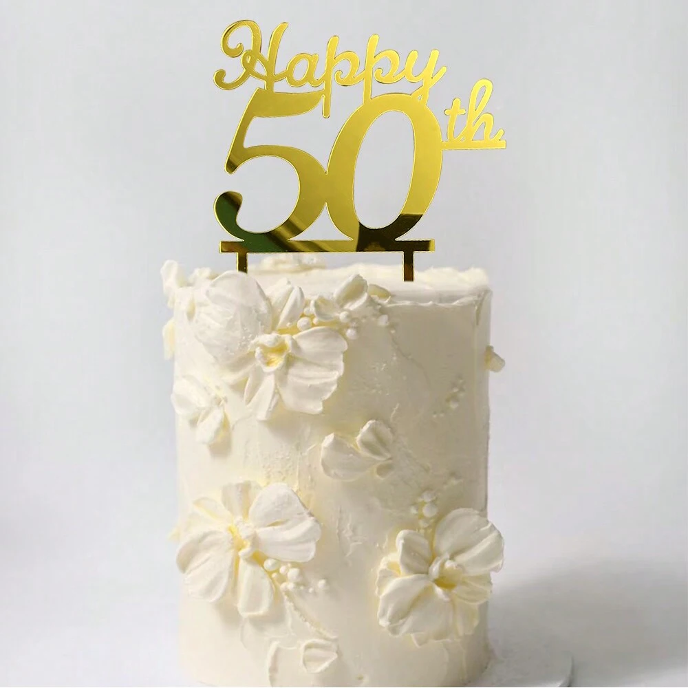Simple Numbers 40 50 60 70 80th Acrylic Cake Topper For Anniversary Birthday Party Cake Topper Cake Decorations