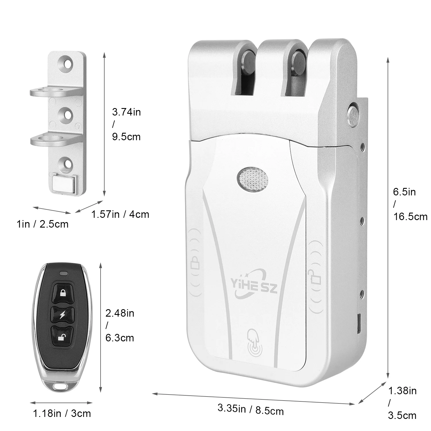 YiHESZ قفل باب بالتحكم عن بعد محرك مزدوج قفل يعمل باللمس/فتح 433 ميجا هرتز غير مرئي ديدبولت قفل ذكي Tuya App Control VS Wafu 026