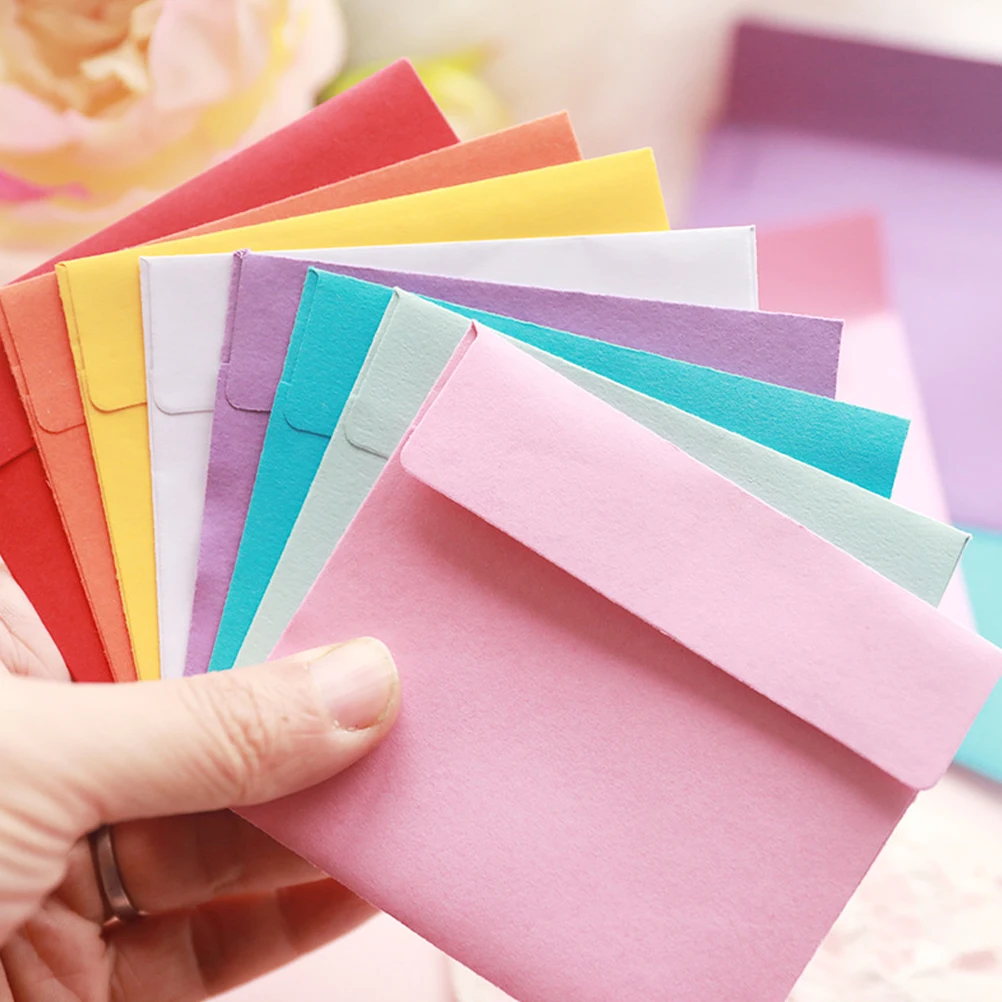 

100pcs Colorful Retro Portable Paper Greeting Cards Invitation Notes Blank Envelopes For Writing Letters Blessing Cards Envelope