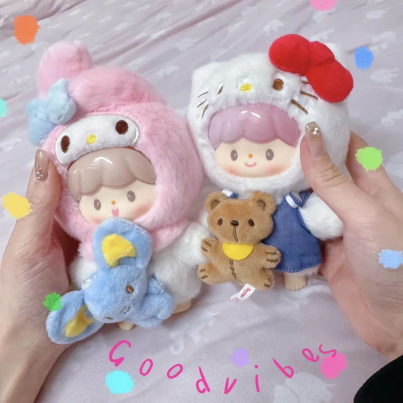 Kawaii Zzoton × Sanrio Characters Love-League Buddies Series Blind Box Vinyl Plush Bag Pendant Doll Mystery Box Gift