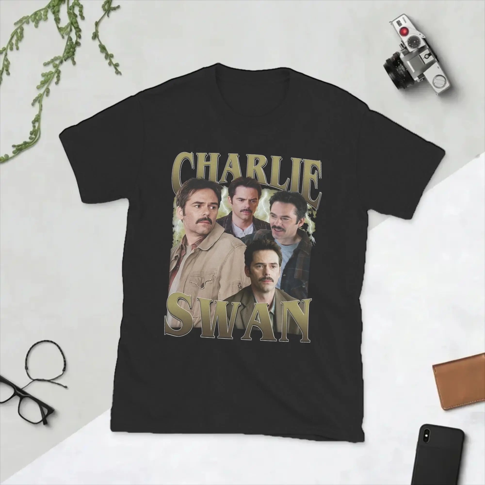 Fashion Charlie Swan Twilight Saga Billy Burke T-Shirt Men Round Neck Pure Cotton T Shirt  Short Sleeve Tees Unique Tops