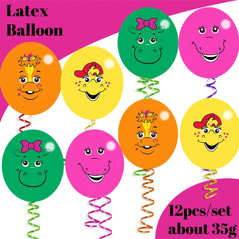 Barney-Themen Geburtstagsparty-Dekorationen Einwegbesteck Teller Tischdecke Becher Ballon Geburtstagsparty-Dekorationen – Detail 6