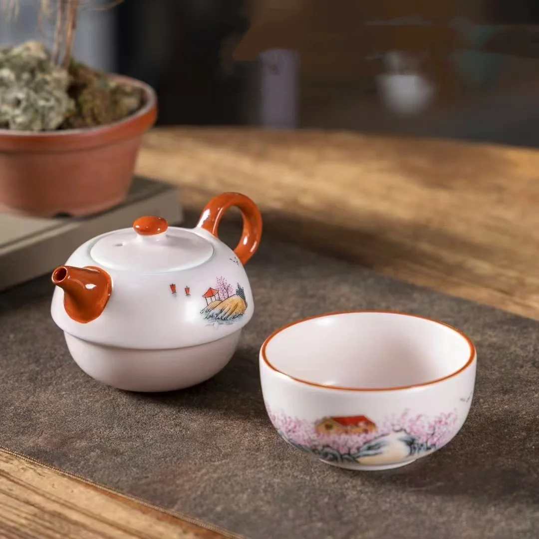 Чашка Fenru Kuaike, китайский дорожный чайный сервиз, автомобильный портативный горшок с ручной оббивкой, новый простой одиночный дорожный чайник