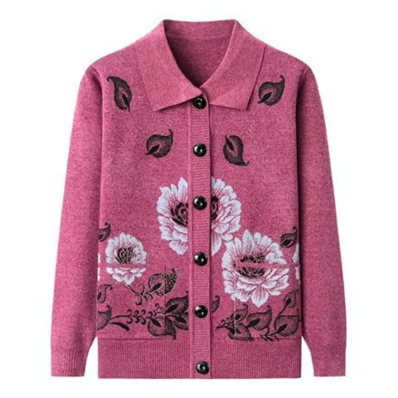 Imagem -04 - Cardigan de Manga Comprida com Pescoço Quadrado Feminino Bolsos Soltos Estampados com Botões Malhas de Diamantes Suéter Vintage Cabolsa Outono e Inverno