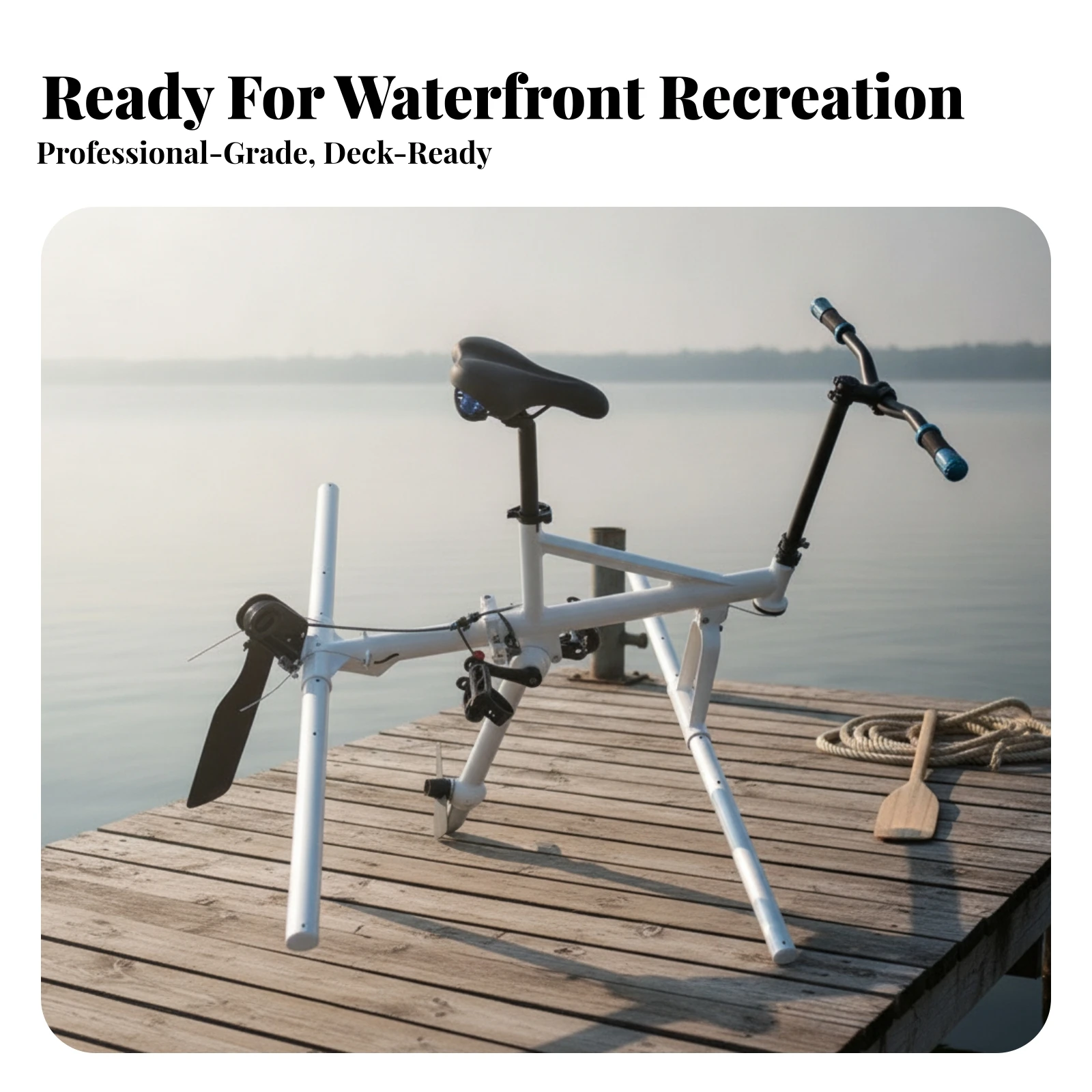 Water Bike Frame Singleuser Water Pedal Cycle Frame Watercraft Ergonomic Corrosion-Resistant for Recreational Riders, Lakes