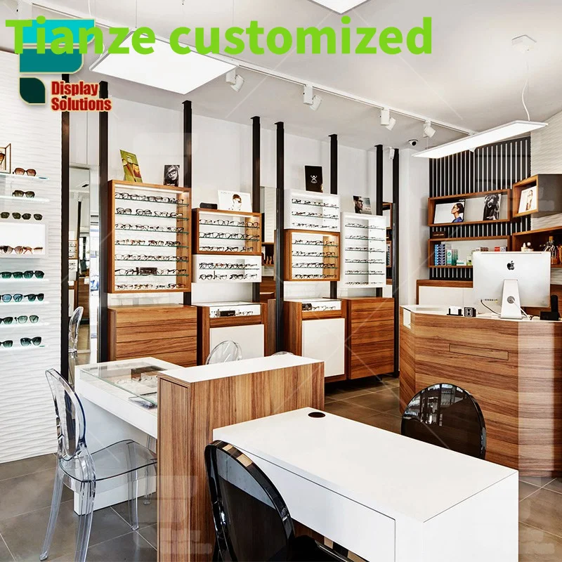 Customized-High Quality Wooden Metal Glass Optical Frames Display Stand Eyewear Display Cabinet Eyeglasses Display Showcase