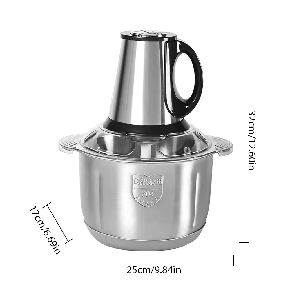 Elektrische Fleischzerkleinerer 5L Lebensmittelzerkleinerer Edelstahl Multifunktionaler Gemüseschneider Prozessor Zerkleinerer für Hausgemachtes Essen – Detail 11