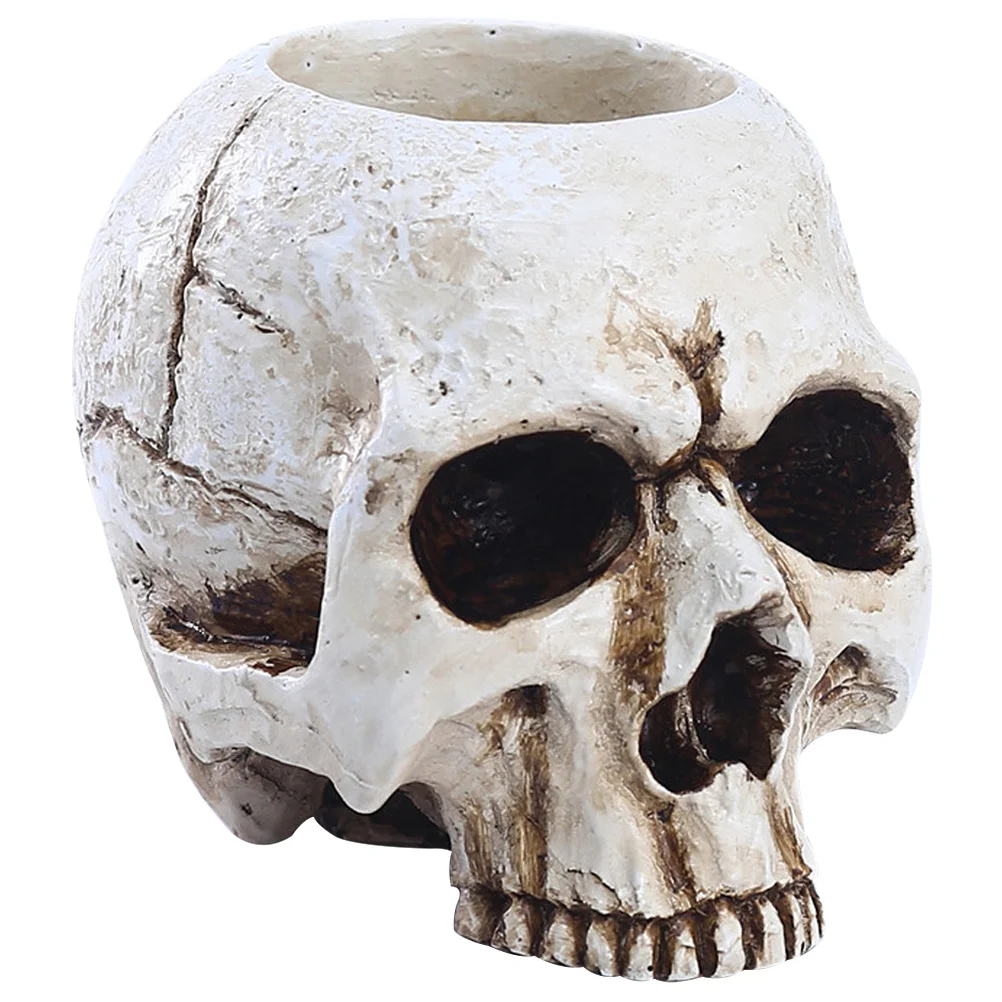 

Halloween Skull Holder Resin Skull Candlestick Scary Party Decorative Home Holder Gothic Resin Candlestick Holders