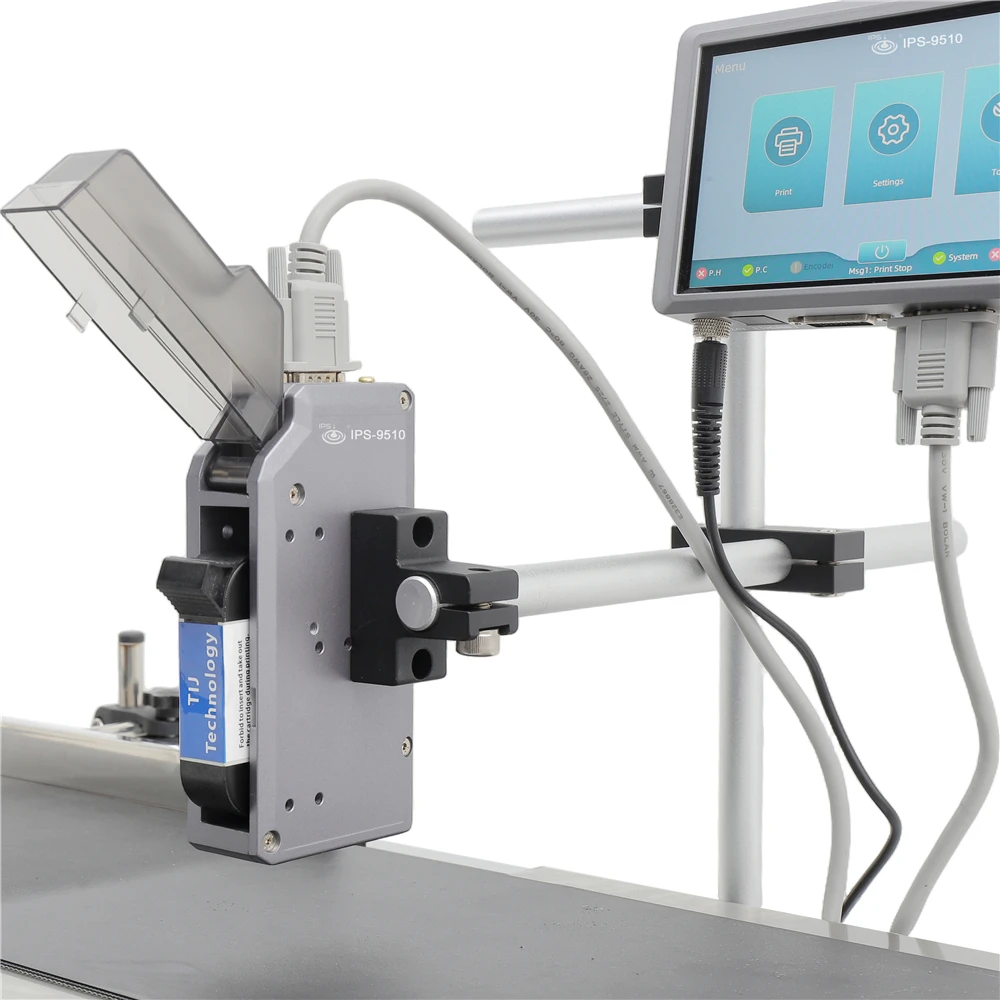 High Resolution Inkjet Printer HP TIJ 2.5 Thermal Technology 2 Printheads PVC Application 1-25.4mm Expiry Date Coder