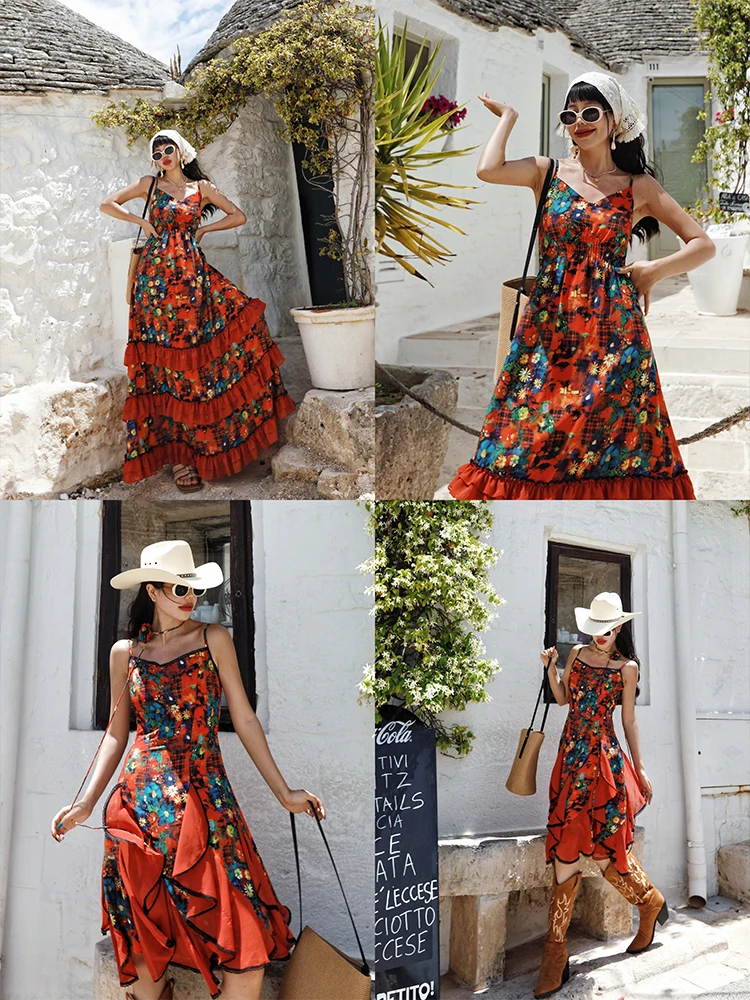 Tiyihailey vestidos sem mangas femininos verão senhoras roupas impressas nova moda 2025 camada cinta sexy bolo vestidos senhoras maxi