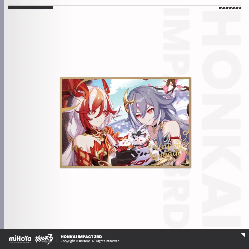 Anime Game Honkai Impact 3rd Official miHoYo Original Authentic Birthday Series PET Colored Paper Fu Hua Mei Theresa Gift ﻿