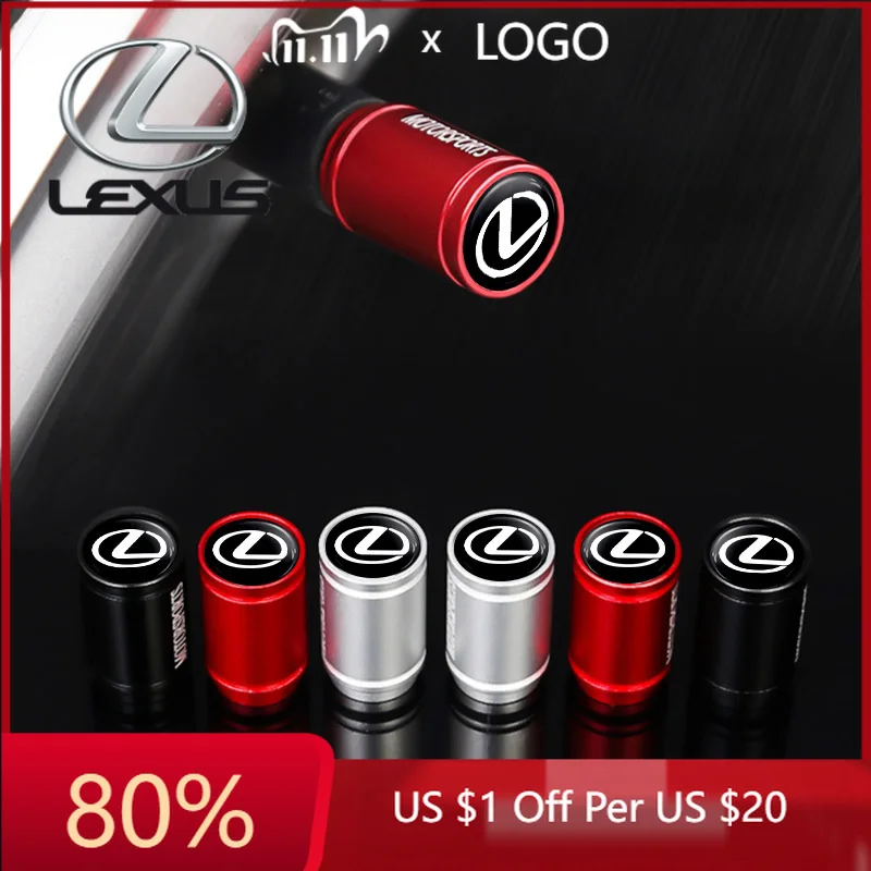 

Горячая новинка 2026: Наклейки для интерьера, 4 шт., колпачки на ниппели для шин, аксессуары для колесных дисков из сплава для Lexus F-SPORT ES RX NX LS UX LM LX G