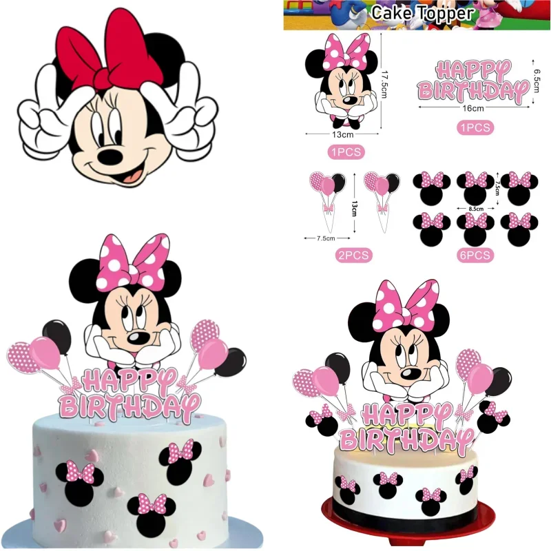 Neue Minnie Mouse Party Supplies Kuchen Topper Cupcake Topper für Baby Shower Party Geschenke Kinder alles Gute zum Geburtstag Kuchen Dekoration