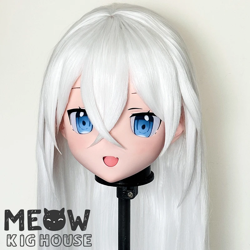 (MEO480) Customize Handmade Full Head Lockable Crossdress Male to Female Japanese Cartoon Anime Game Character Kigurumi Mask