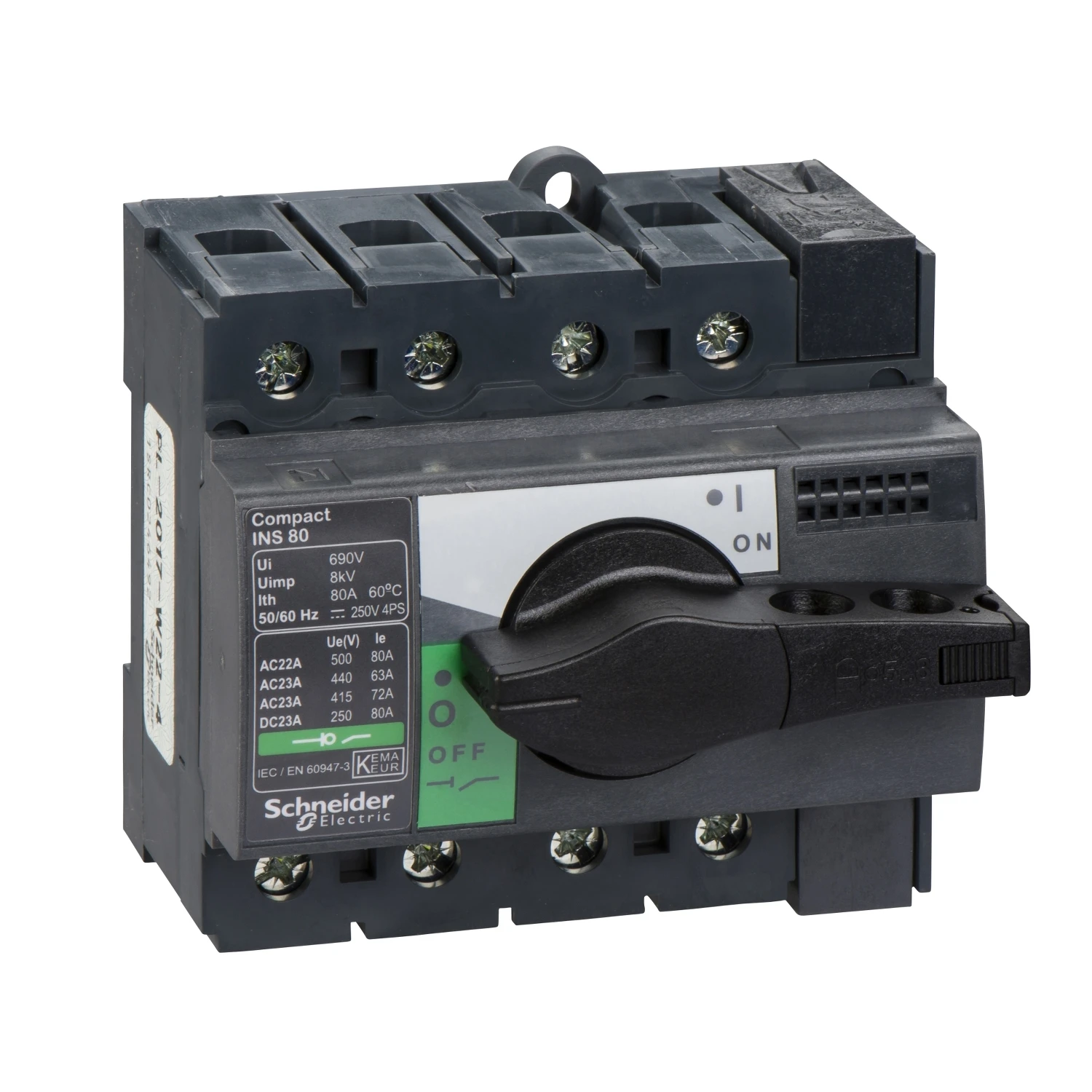 

28905 INS80 4P switch-disconnector Compact INS80 - 4 poles - 80 A