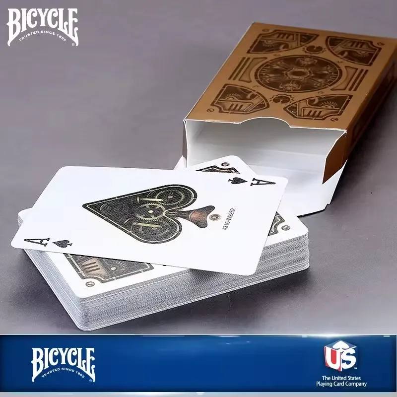 Bicycle Bronze Steampunk Playing Cards Thoery 11 Deck Poker Size Magic Card Games Close Up Magic Tricks Props for Magician