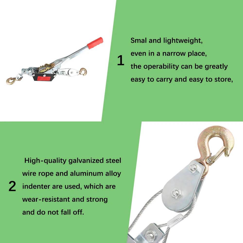 Ratchet Double Hook Tensioner Car accessories Rope Manual Tensioner 2T 2m Wire Winch Fastener Rope Rope Tensioner For Car Cargo