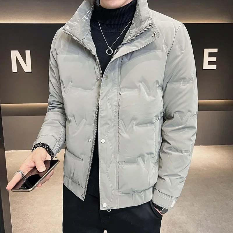 Luxury Winter Down Jackets Men Jacket Warm Canada Short Down Coat Long Sleeve Tops Stand-up Collar Windproof Outerwear Solid