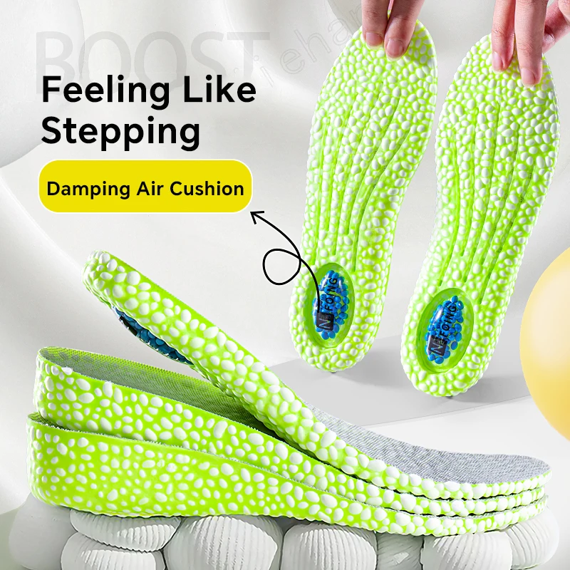 4D Latex Sport Insoles Super Soft High Elasticity Shoe Pads, Deodorant Cushion Running Insoles Foot Insole